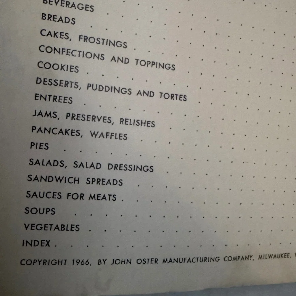 Vintage 1966 Osterizer Blender Cookbook Instruction Manual John Oster Mfg Co